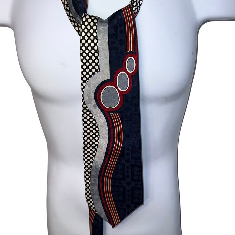 Evan Picone mens 100% silk geometric‎ Y2K executive business designer USA Tie